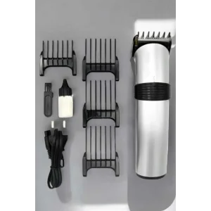 4 Taraklı Profesyonel Şarjlı Saç ve Sakal Kesme Tıraş Makinesi Seti