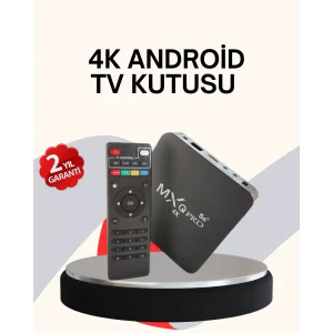 4K Android TV Box – Akıllı Medya Oynatıcı, 2GB RAM, 16GB Hafıza, Wi-Fi Destekli