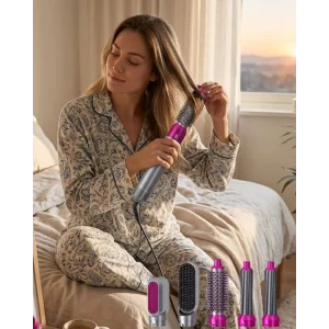 5 Parçalı Saç Şekillendirme Seti Isı Kontrollü Kolay Kullanım ve Hızlı Sonuç