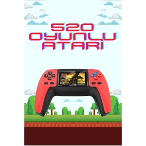 520 Retro Oyunlu El Konsolu Atari Oyun Konsolu Taşınabilir