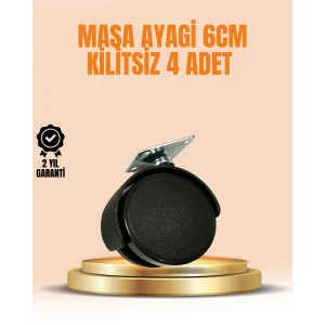 6 cm Kilitsiz Masa Ayağı Tekerleği 4’lü Set Çok Amaçlı