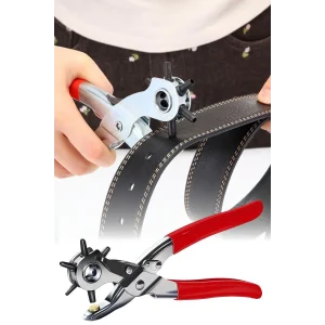6 Farklı Uçlu Kemer Delme Pensesi Deri Kemer ve Kumaş İçin Ayarlanabilir Delik Açıcı El Aleti
