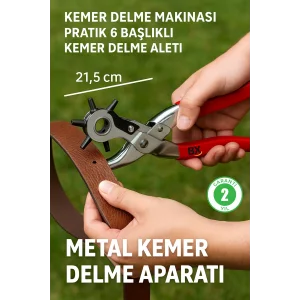 6 Farklı Uçlu Kemer Delme Pensesi Deri Kemer ve Kumaş İçin Ayarlanabilir Delik Açıcı El Aleti