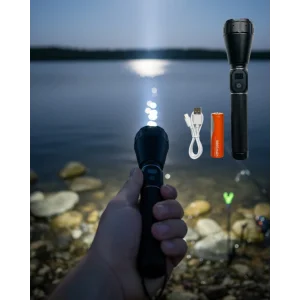 60W Güçlü LED El Feneri 6000 Lümen Uzun Mesafe Aydınlatma Seti