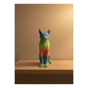 Açık Rainbow Kedi Biblo Modern Salon ve Raf Dekoru - EMTHBA3707-3296