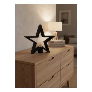 Siyah Yıldız Şeklinde Mumluk Loş Işık Dekor Aksesuarı - EMTHBA5346-8400