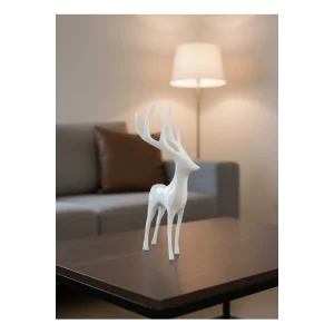 Beyaz Dekoratif Geyik Figürü Şık Ev Aksesuarı - EMTHBA1863-1493