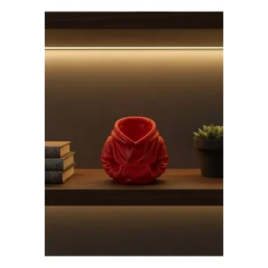 Dekoratif Kırmızı Hoodie Kalemlik 10x10 cm - EMTHBA3599-4883