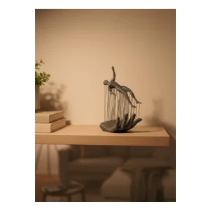 El İnsan Figürü Gri Modern Sanatsal Tasarım Salon ve Raf Dekorasyonu İçin Öze - EMTHBA6908-1