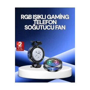RGB Işıklı Telefon Soğutucu Fan Gaming Cooler Süper Hızlı Soğutma - EMTHBA6114-6376