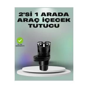 Araba Çift Bardak Tutucu 360° Dönebilen İkisi Bir Arada Ayarlanabilir - EMTHBA8313-1532