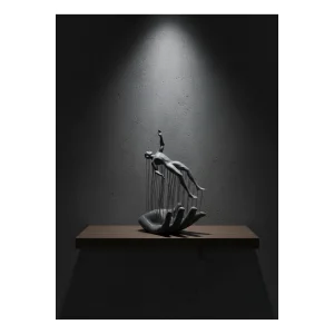 Gri El İnsan Figürü Minimal ve Anlamlı Dekoratif Biblo Modern Ev Dekorasyonu - EMTHBA2741-9066