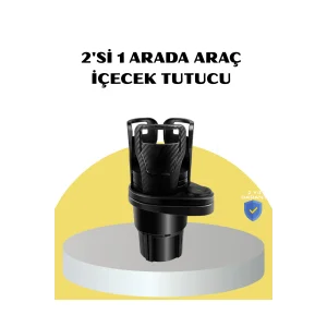 Araç İkili Bardak Tutucu Ayarlanabilir Genişlik 360° Döner Sistem - EMTHBA1071-8308