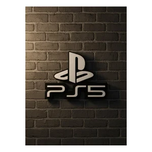 PlayStation 5 Logo Duvar Dekoru Minimal Tasarım 16×12 cm - EMTHBA3932-9719