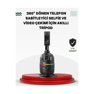 Sosyal Medya İçerikleri İçin Otomatik Yüz Takipli 360° Döner Gimbal Stand - EMTHBA1545-6227
