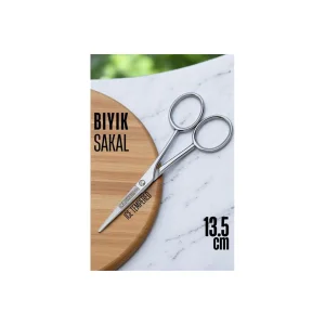 HSNET Ice Tempered Kobalt Çelik 702 Bıyık Makası - Bıyık Sakal Düzeltme Makas - EMTHBA1953-1