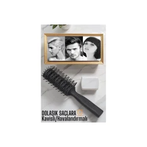 HSNET Nano Dolaşık Saç Tarağı Kavisli Havalandırmalı - EMTHBA2945-8216