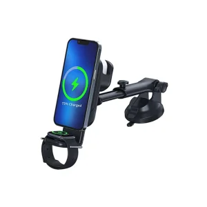 Ally Wireless Şarjlı 3in1 Torpido Üstü Ve Havalandırma Telefon Kulaklık Saat T - EMTHBA1319-6