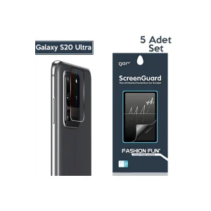GOR Samsung Galaxy S20 Ultra Kamera Lens Koruyucu 5 Adet-(5775) - DEON3080-9107