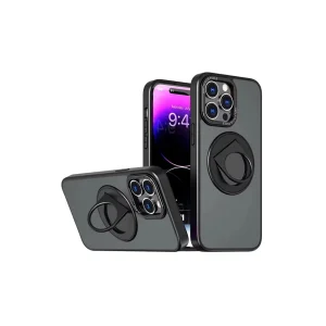 ALLY iPhone 14 Pro İçin Magsafe Uyumlu Yüzük Standlı Manyetik Silikon Kılıf-( - EMTHBA5069-6