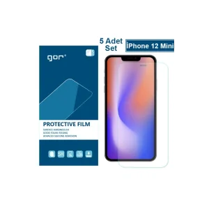 GOR İPhone 12 Mini 5.4 HD Ekran Koruyucu Jelatin 5 Adet Set-(5775) - EMTHBA9827-3519