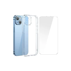 SuperCeramic Series iPhone 14 6.1 Koruyucu Cam Kılıf + Full Tempered Ekran Koruyuc - EMTHBA9842-9