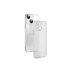Ally iPhone 14 6.1inch Frosted Glass Şeffaf Kamera Korumalı Kılıf-(5775)