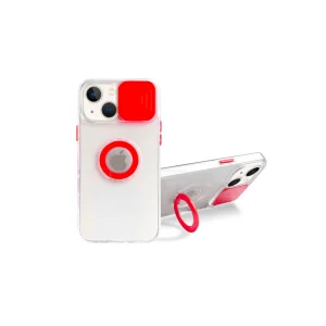 Ally iPhone 13 6.1 inç Kılıf Sürgülü Kamera Lens Korumalı Yüzük Standlı Si - EMTHBA6307-9