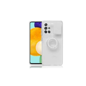 ALLY Samsung Galaxy M51 Kılıf Sürgülü Kamera Lens Korumalı Yüzük Standlı Si - EMTHBA7626-4