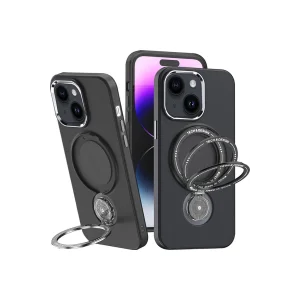 ALLY iPhone 15 Plus İçin Magsafe Uyumlu Standlı Manyetik Silikon Kılıf-(5775)