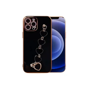 Ally iPhone 12 Pro 6.1inç Kılıf Kalp Bileklik Tutuculu Lüx Silikon Askılı Kıl - EMTHBA3694-6