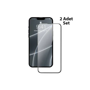 iPhone 13 Mini 0.23mm uyumlu Full Kavisli Ekran Koruyucu Cam 2 Adet-(5775) - HRN9189-7929