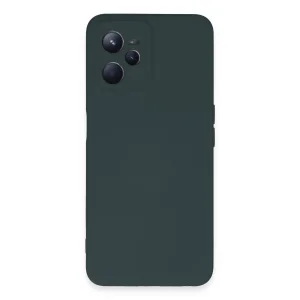 Realme C35 Kılıf Nano içi Kadife Silikon - Koyu Yeşil-(5796) - EMTHBA4925-7713