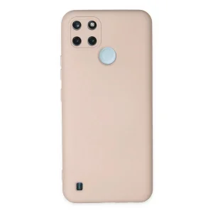 Realme C25Y Kılıf Nano içi Kadife Silikon - Pudra-(5796) - EMTHBA9466-3722