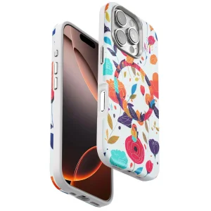 iPhone 16 Pro Flower Series Magsafe Kapak - Beyaz-(5796) - ESZAOC4017-6926