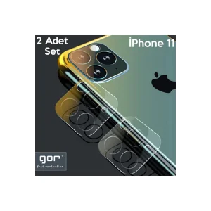 GOR İPhone 11 6.1 inch (2019) Tempered Kamera Koruma Cam 2adet Set-(5775) - TJAILD7823-8809