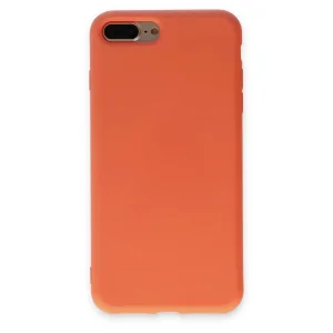 iPhone 7 Plus Kılıf Nano içi Kadife Silikon - Turuncu-(5796) - EMTHBA3523-5264