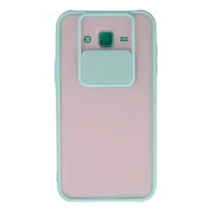 Samsung Galaxy J7 Kılıf Palm Buzlu Kamera Sürgülü Silikon - Turkuaz-(5796) - EMTHBA6894-7490