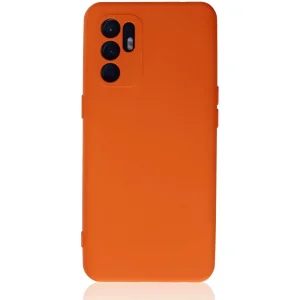 Oppo Reno 6 Kılıf Nano içi Kadife Silikon - Turuncu-(5796) - EMTHBA8349-9372