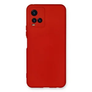 Vivo Y21S Kılıf Nano içi Kadife Silikon - Kırmızı-(5796) - EMTHBA5045-2568