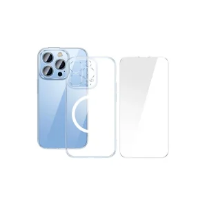 iPhone 15 Pro Max Crystal Serisi Manyetik Magsafe Silikon Kılıf + Tempered Ekran K - EMTHBA5443-8