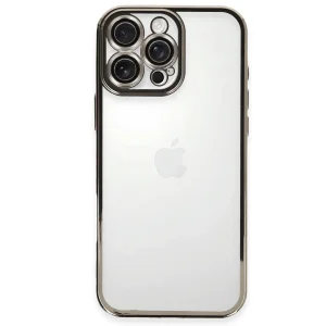 iPhone 16 Pro Kılıf Lensli Silikon - Titanyum Gri-(5796) - EMTHBA4576-5405