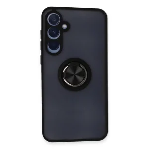 Samsung Galaxy A55 5G Kılıf Montreal Yüzüklü Silikon Kapak - Siyah-(5796) - EMTHBA9325-4781