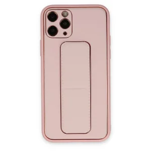 iPhone 11 Pro Kılıf Coco Deri Standlı Kapak - Pembe-(5796) - TJAILD7824-4425