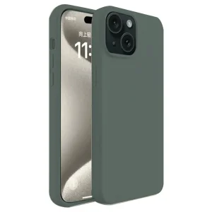iPhone 15 Plus Kılıf First Silikon - Koyu Yeşil-(5796) - ESZAOC6026-9255