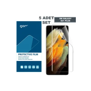 GOR SM Galaxy S21+Plus HD Darbe Emici Ekran Koruyucu Jelatin 5 Adet Set-(5775) - EMTHBA8879-7776