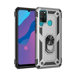 Huawei Y6P Kılıf Sofya Yüzüklü Silikon Kapak - Gümüş-(5796) - ESZAOC4555-6648