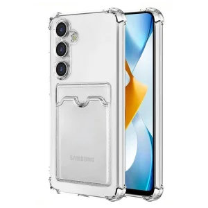 Samsung Galaxy S24 Plus Kılıf Kart Şeffaf Silikon - Şeffaf-(5796) - EMTHBA1232-3836