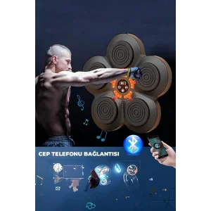 Müzikli Duvar Boks Padi Darbe Sensörlü Antrenman Pedi LED Işıklı Eğlenceli Boks Oyuncağı