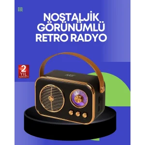 Klasik Retro Radyo – Bluetooth Destekli, FM Özellikli Şarjlı Hoparlör